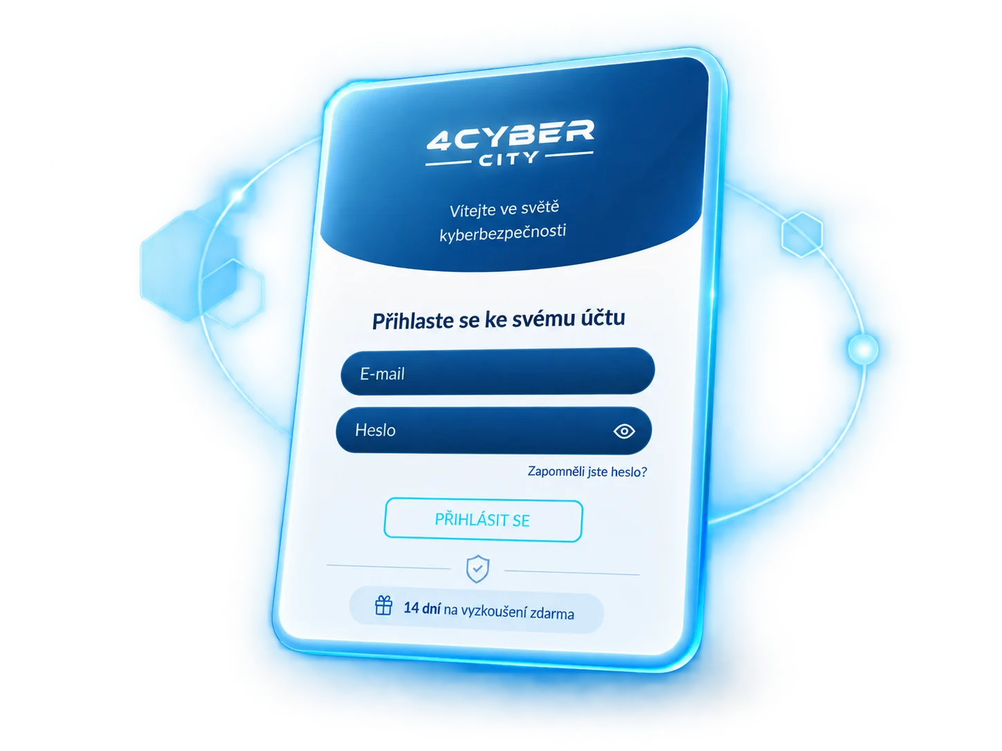 4CyberCity: grafická ukázka přihlášení do vzdělávací aplikace